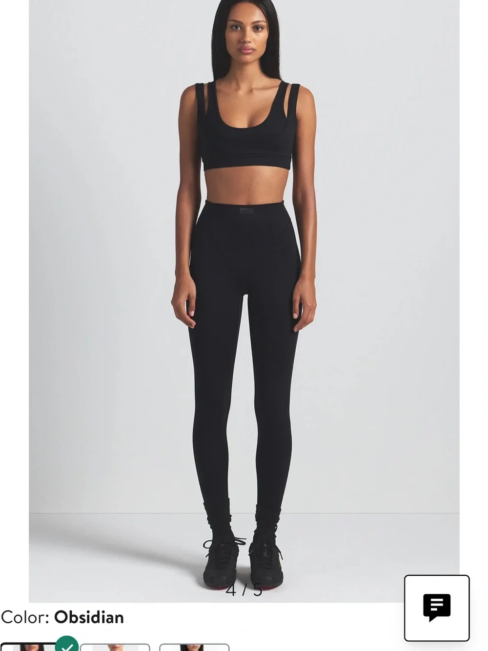 NikeSKIMS Double Strap Scoop Bra - Obsidian